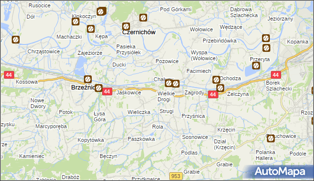 mapa Wielkie Drogi, Wielkie Drogi na mapie Targeo