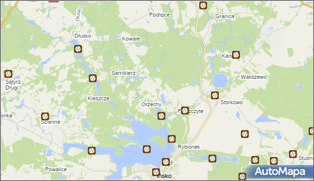 mapa Wierzchucice gmina Ińsko, Wierzchucice gmina Ińsko na mapie Targeo