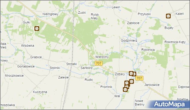 mapa Wierzchy gmina Nowe Miasto nad Pilicą, Wierzchy gmina Nowe Miasto nad Pilicą na mapie Targeo