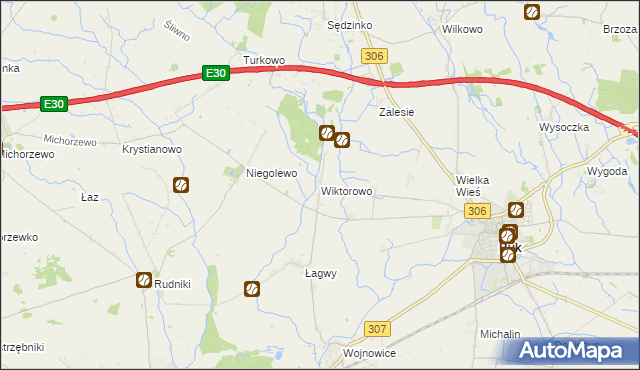 mapa Wiktorowo gmina Buk, Wiktorowo gmina Buk na mapie Targeo