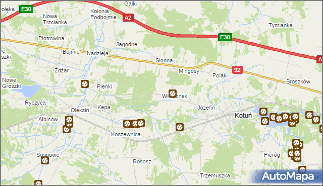 mapa Wilczonek, Wilczonek na mapie Targeo