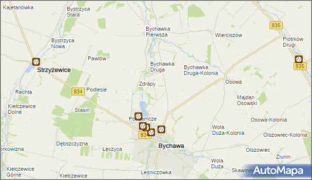 mapa Wincentówek gmina Bychawa, Wincentówek gmina Bychawa na mapie Targeo