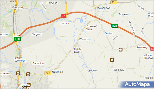 mapa Wiślina, Wiślina na mapie Targeo
