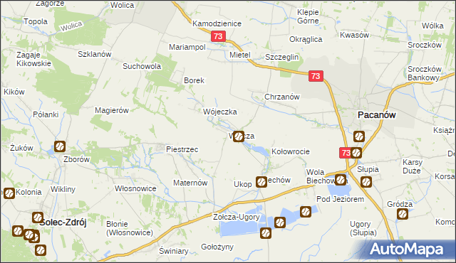 mapa Wójcza, Wójcza na mapie Targeo