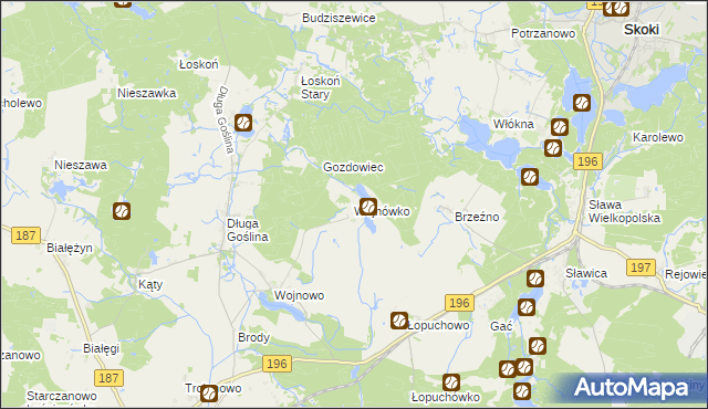 mapa Wojnówko gmina Murowana Goślina, Wojnówko gmina Murowana Goślina na mapie Targeo