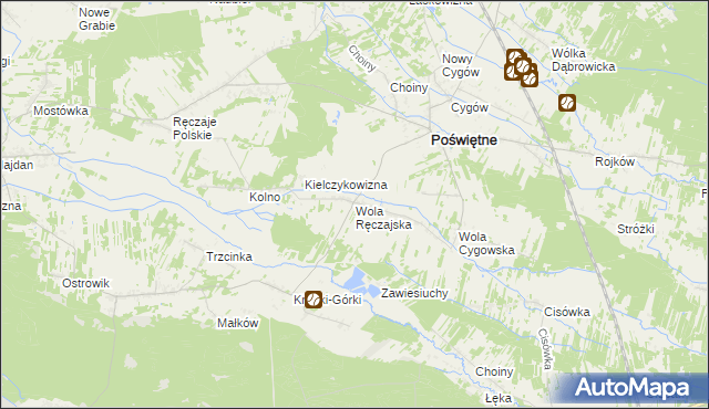 mapa Wola Ręczajska, Wola Ręczajska na mapie Targeo