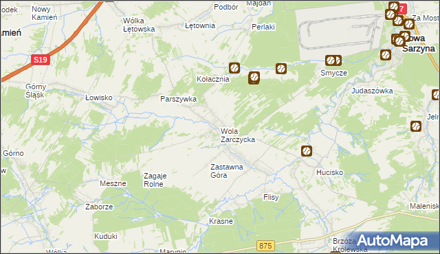 mapa Wola Zarczycka, Wola Zarczycka na mapie Targeo