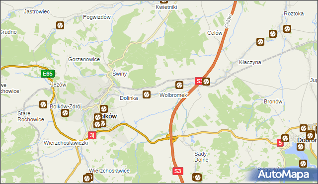 mapa Wolbromek, Wolbromek na mapie Targeo