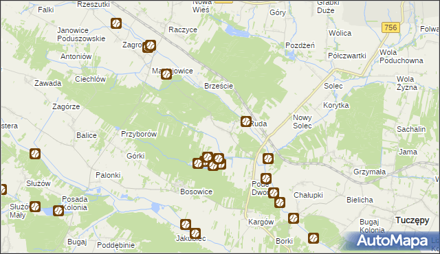 mapa Wólka Bosowska, Wólka Bosowska na mapie Targeo