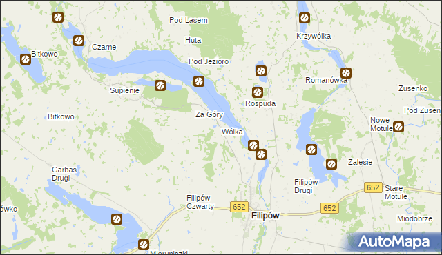 mapa Wólka gmina Filipów, Wólka gmina Filipów na mapie Targeo