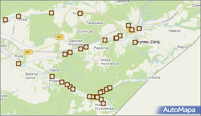 mapa Wólka Horyniecka, Wólka Horyniecka na mapie Targeo