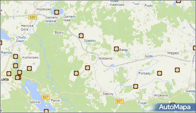 mapa Wołowno, Wołowno na mapie Targeo