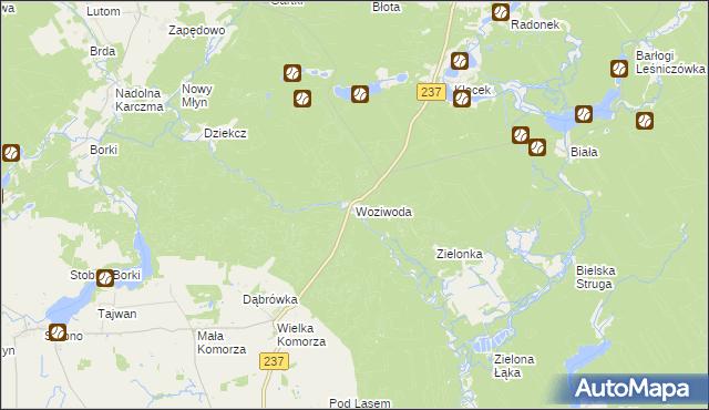 mapa Woziwoda, Woziwoda na mapie Targeo