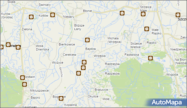 mapa Wrzępia, Wrzępia na mapie Targeo