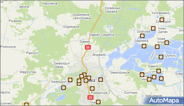 mapa Wszewilki, Wszewilki na mapie Targeo