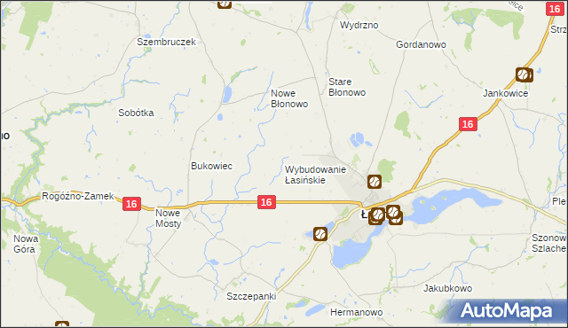 mapa Wybudowanie Łasińskie, Wybudowanie Łasińskie na mapie Targeo