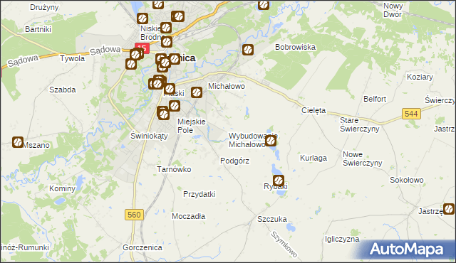 mapa Wybudowanie Michałowo, Wybudowanie Michałowo na mapie Targeo
