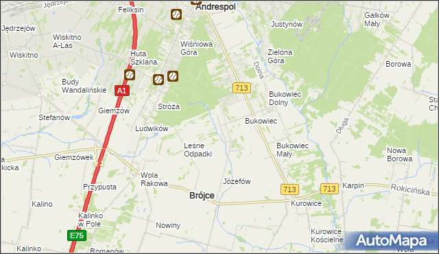 mapa Wygoda gmina Brójce, Wygoda gmina Brójce na mapie Targeo