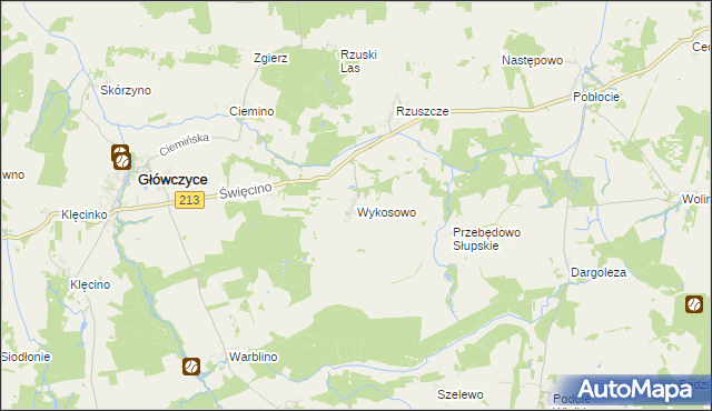 mapa Wykosowo, Wykosowo na mapie Targeo
