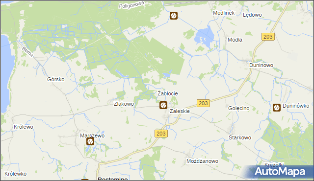 mapa Zabłocie gmina Ustka, Zabłocie gmina Ustka na mapie Targeo