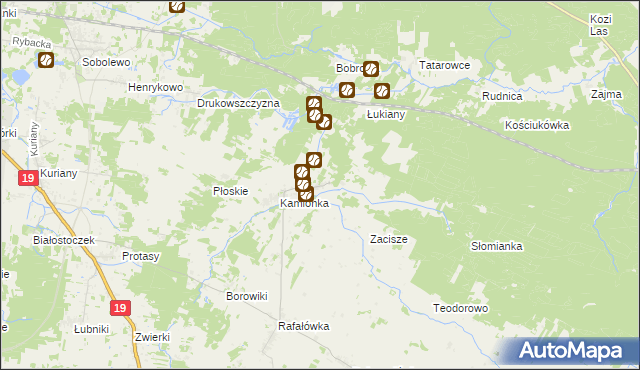 mapa Zajezierce, Zajezierce na mapie Targeo