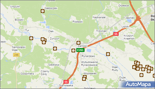mapa Zamość gmina Szubin, Zamość gmina Szubin na mapie Targeo