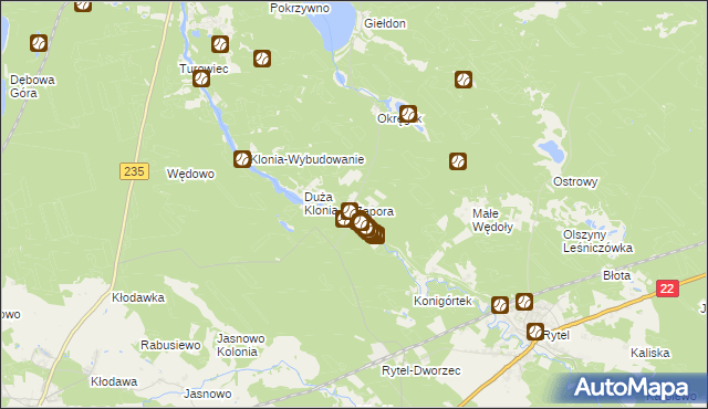 mapa Zapora, Zapora na mapie Targeo