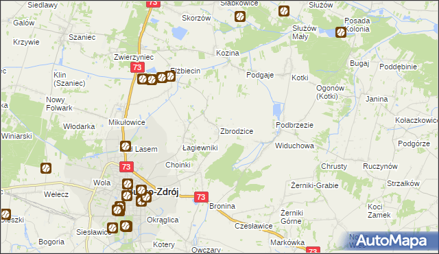 mapa Zbrodzice, Zbrodzice na mapie Targeo