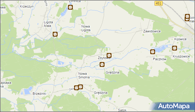 mapa Zbytowa, Zbytowa na mapie Targeo