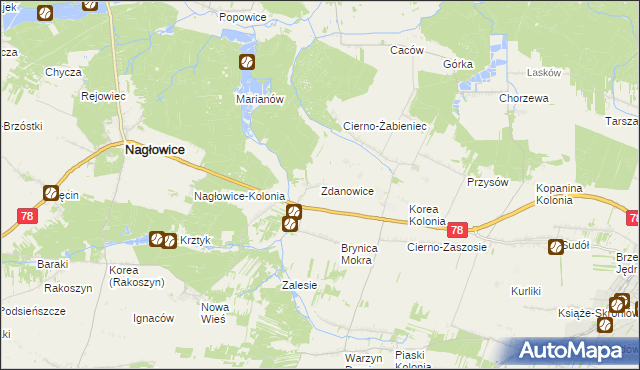 mapa Zdanowice, Zdanowice na mapie Targeo