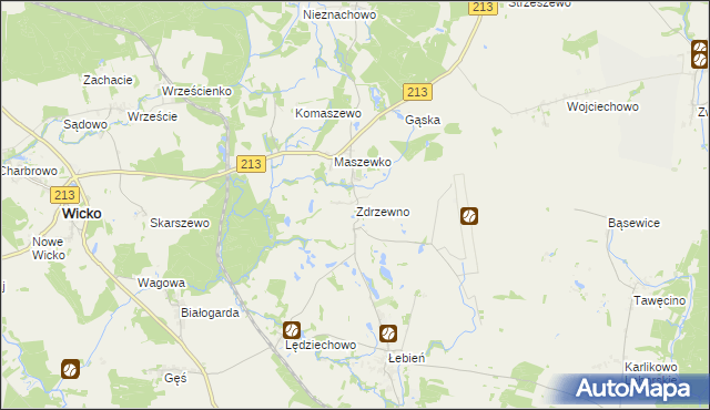 mapa Zdrzewno, Zdrzewno na mapie Targeo