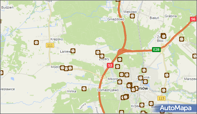 mapa Żdżary gmina Goleniów, Żdżary gmina Goleniów na mapie Targeo