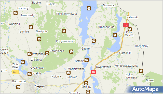 mapa Żegary, Żegary na mapie Targeo