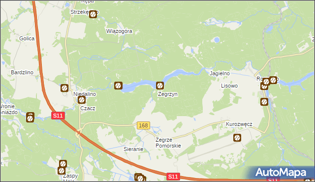 mapa Zegrzyn, Zegrzyn na mapie Targeo