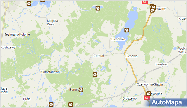 mapa Zerbuń, Zerbuń na mapie Targeo