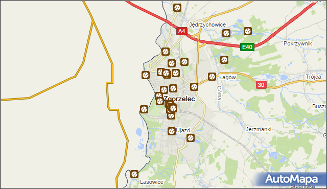 mapa Zgorzelec, Zgorzelec na mapie Targeo