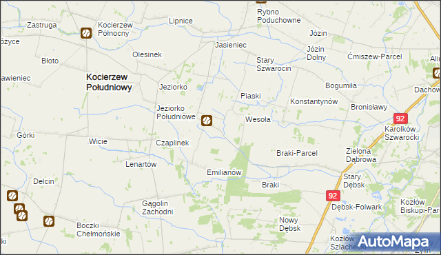 mapa Złota gmina Rybno, Złota gmina Rybno na mapie Targeo