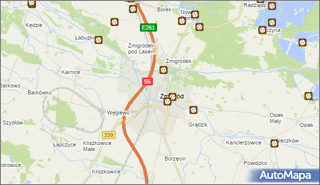 mapa Żmigród, Żmigród na mapie Targeo