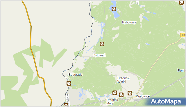 mapa Żytowań, Żytowań na mapie Targeo