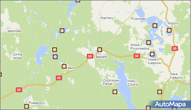 mapa Babięta, Babięta na mapie Targeo
