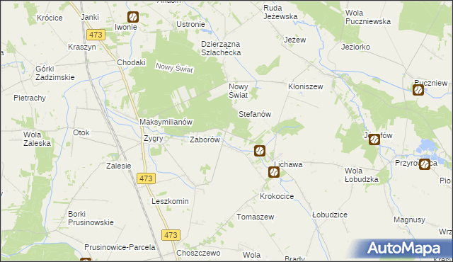 mapa Bąki gmina Zadzim, Bąki gmina Zadzim na mapie Targeo