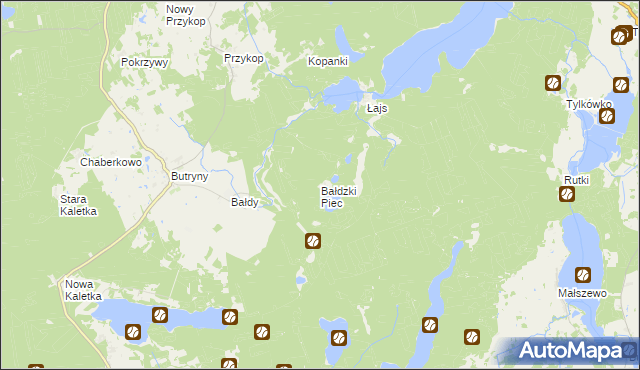 mapa Bałdzki Piec, Bałdzki Piec na mapie Targeo