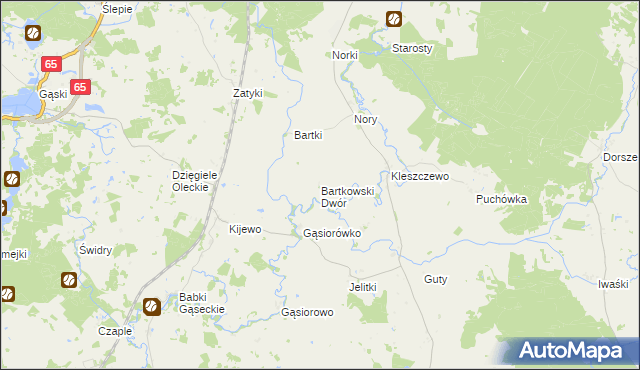 mapa Bartkowski Dwór, Bartkowski Dwór na mapie Targeo