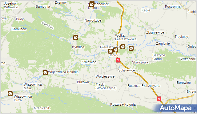 mapa Bazów, Bazów na mapie Targeo