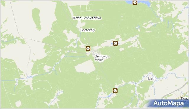 mapa Bemowo Piskie, Bemowo Piskie na mapie Targeo