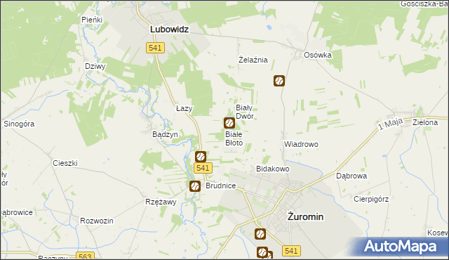 mapa Białe Błoto gmina Żuromin, Białe Błoto gmina Żuromin na mapie Targeo