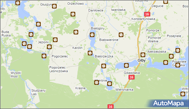 mapa Białorzeczka, Białorzeczka na mapie Targeo