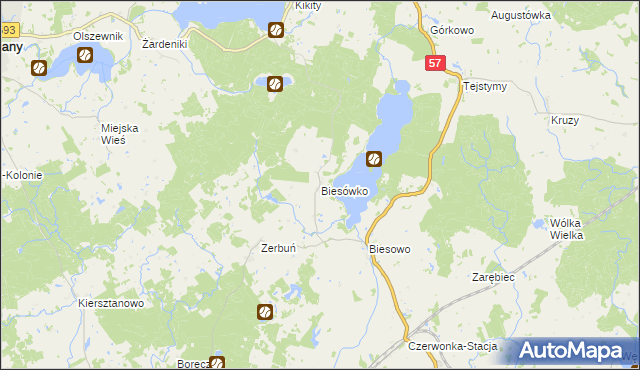 mapa Biesówko, Biesówko na mapie Targeo
