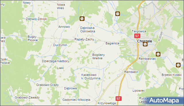 mapa Bogdany Wielkie, Bogdany Wielkie na mapie Targeo