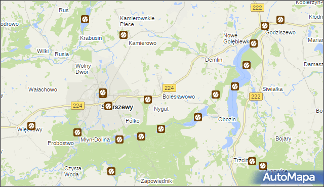 mapa Bolesławowo gmina Skarszewy, Bolesławowo gmina Skarszewy na mapie Targeo